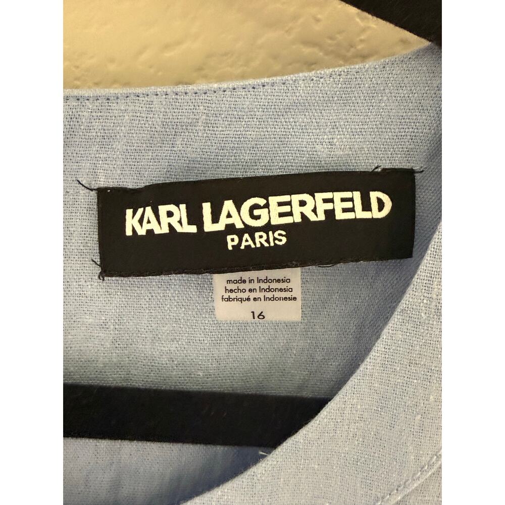 Karl Lagerfeld Paris Women’s Sleeveless Blue Midi Dress High Low Hem Wedding 16 - Picture 8 of 15